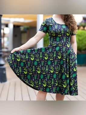 Svaha STEAM USA 3XL Genetic Plants Twirl Black & Green & Yellow Organic Cotton